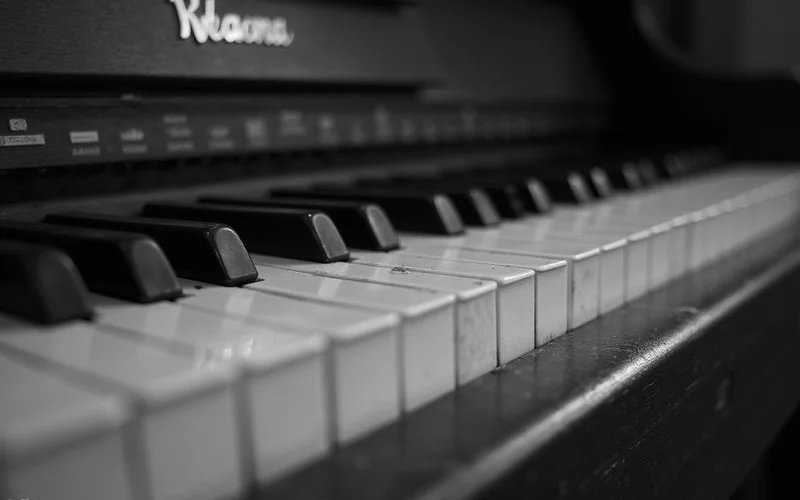 Detail of a piano soundboard's wood grain