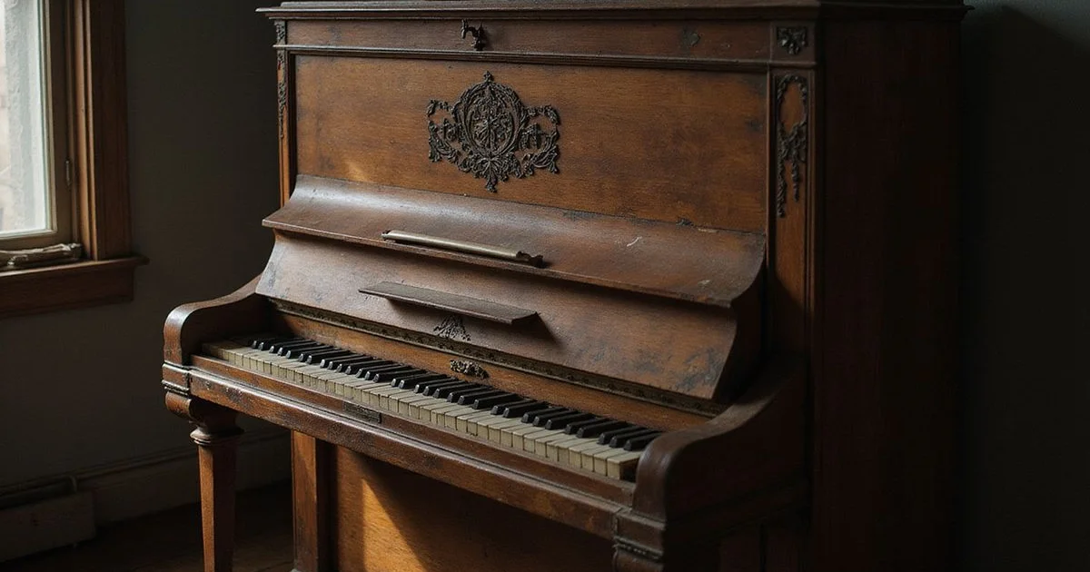 A well-kept vintage piano that has aged gracefully