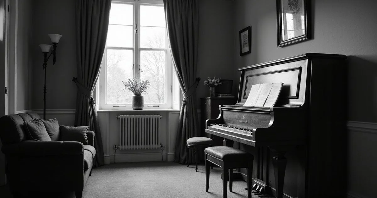 An upright piano well placed on an internal wall of a period North Yorkshire home